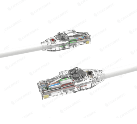 Cable de parche de cobre LSZH UTP Cat.6 de 24 AWG con seguimiento LED de 2 m de color blanco - Cable de conexión UL Listed LED Traza Cat.6 UTP 24AWG.